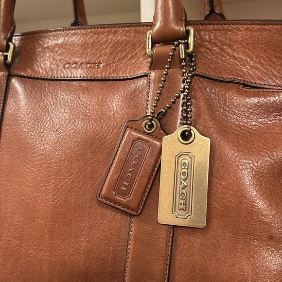 Coach Brown Leather Tote Bag - Picture 2 of 6